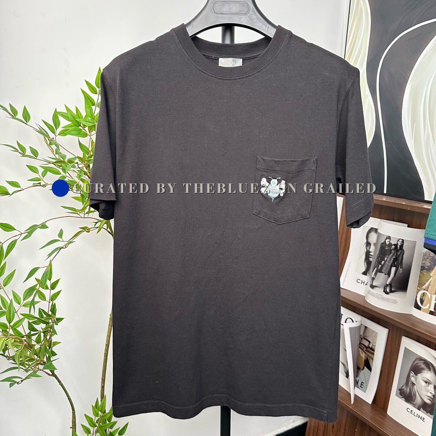 Dior Dior x Stussy Black Embroidered Bee Tee Size US S / EU 44-46 / 1 - 1 Thumbnail