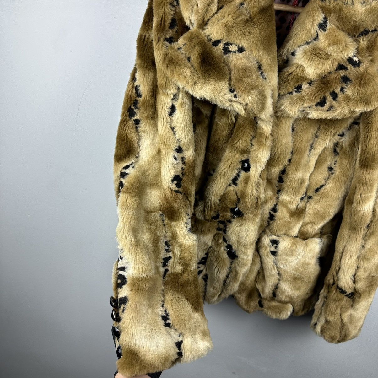 Vintage Vintage Bimbo Girl Y2K Glamour Leopard Fur Coat Size M / US 6-8 / IT 42-44 - 9 Thumbnail