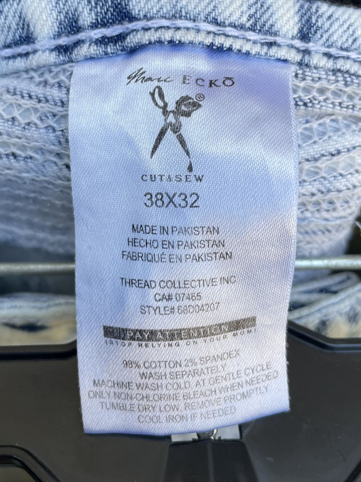 Marc Ecko Marc Ecko Cut & Sew Light Blue Acid Wash Moto Denim Jeans Size US 38 / EU 54 - 4 Thumbnail