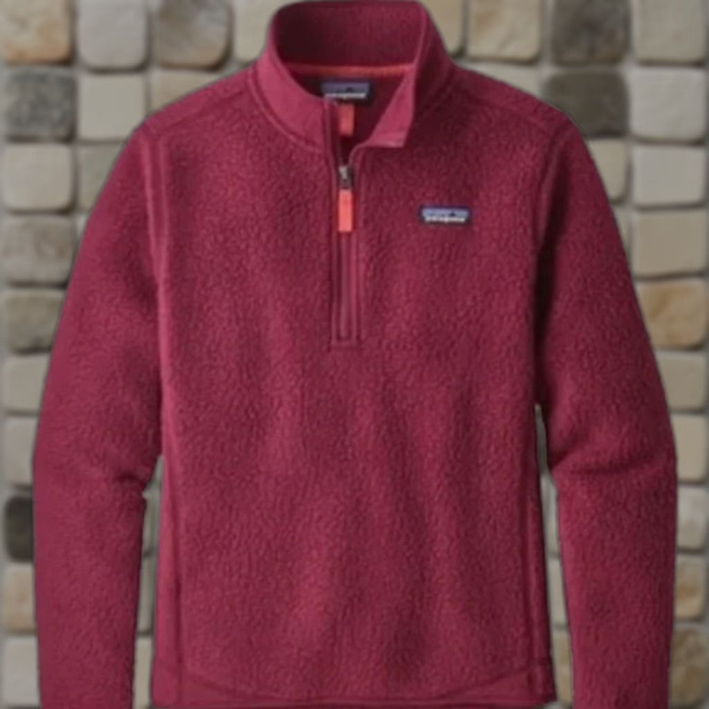 Patagonia Patagonia Women's Retro Pile 1/4 Zip Pullover Arrow Red M Sweatshirt Long Sleeve Faced Logo Zip Mock Neck City Retro Style 22815 Size M / US 6-8 / IT 42-44 - 1 Thumbnail