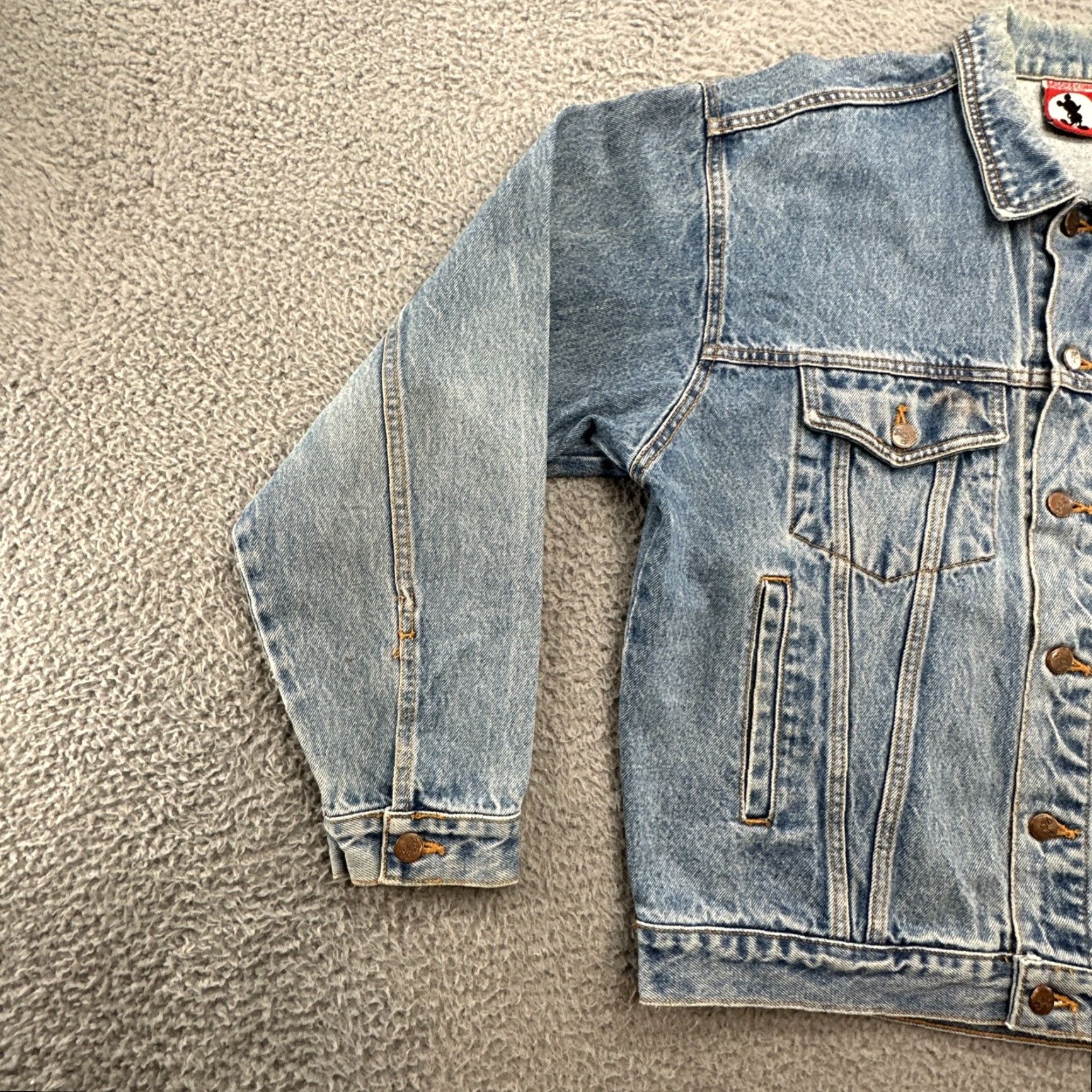 Disney VINTAGE Mickey Mouse Embroidered Denim Trucker Jacket Mens Medium Blue 90s USA Disney Inc. Jacket Size US M / EU 48-50 / 2 - 2 Thumbnail