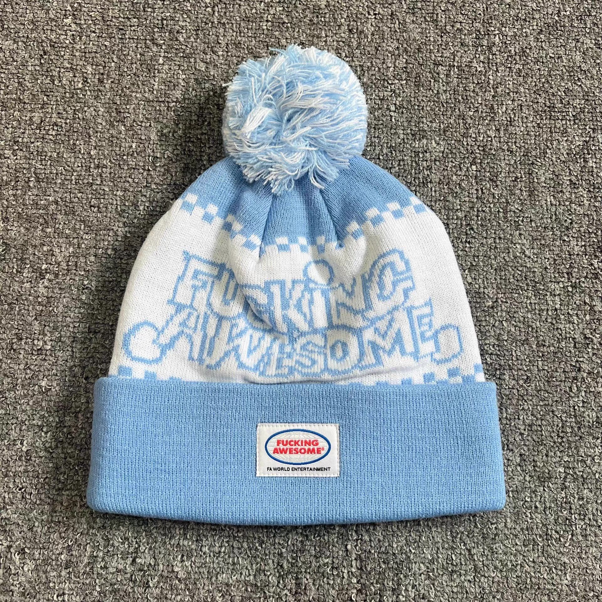 Fucking Awesome Fucking Awesome Patch Embroidered Pom-Pom Knitted Beanie Q7 Size ONE SIZE - 4 Thumbnail