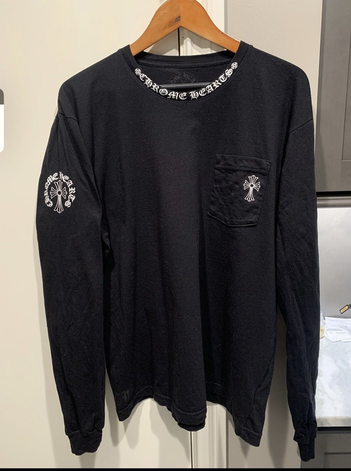 image of Chrome Hearts Pocket L/s in Black, Men's (Size XL)