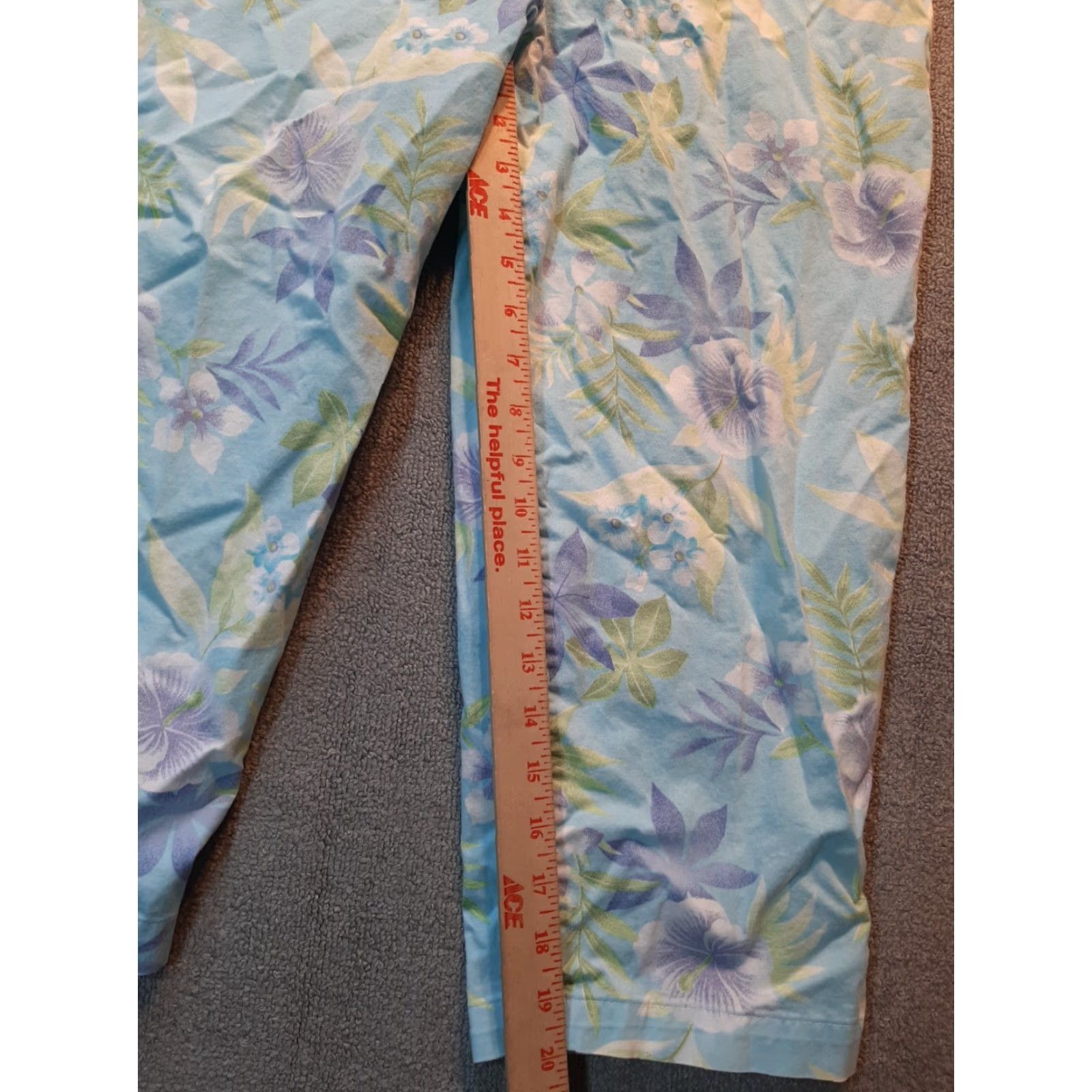 Vintage ERIKA Pants Women Blue Floral Size 10 Womens Regular Floral Pattern Ankle Pants Size 32" / US 10 / IT 46 - 2 Thumbnail