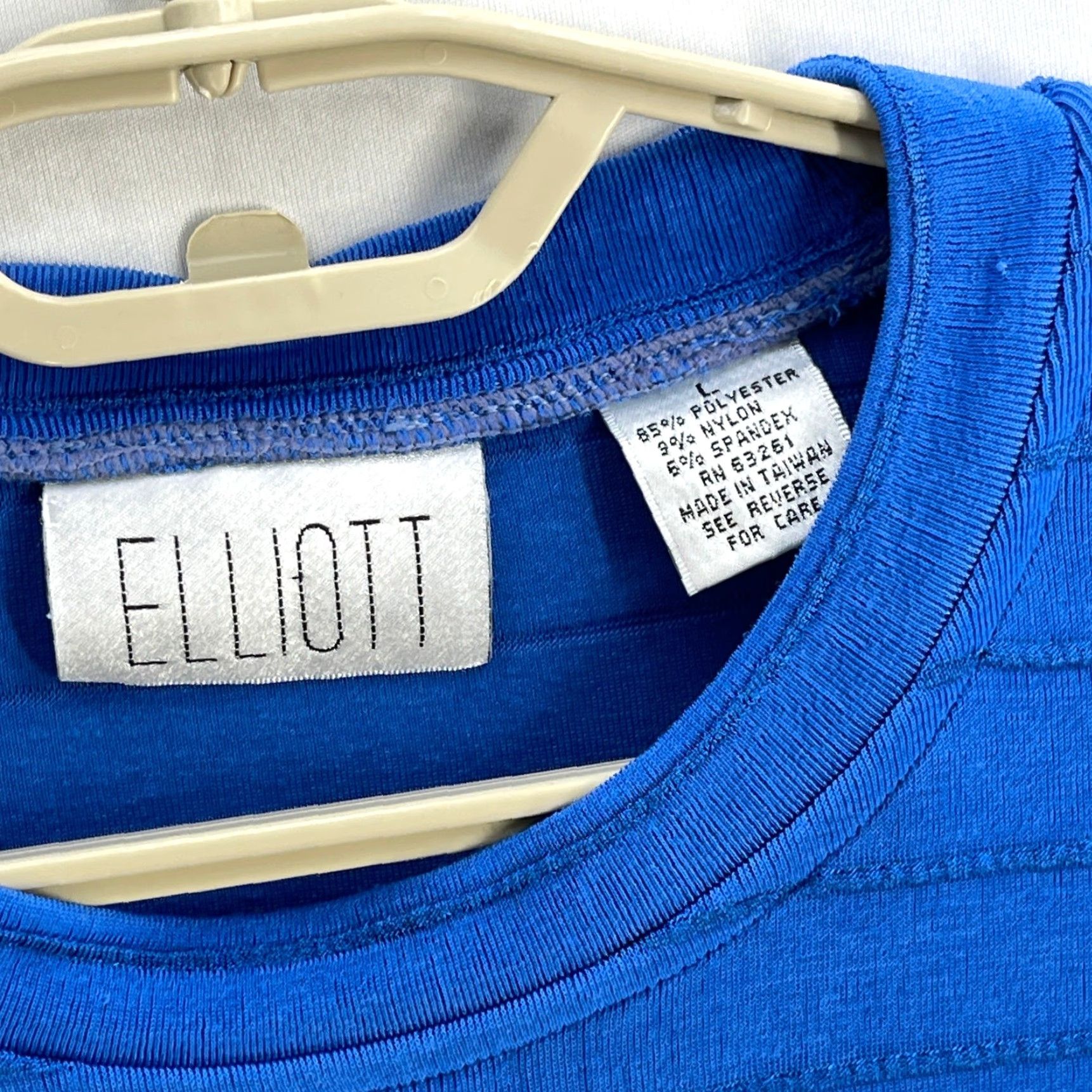 Vintage Elliot Shirt Womens L Blue Striped Long Sleeve 90s Grunge Casual Crew Neck Baggy Burnout FLAW Size L / US 10 / IT 46 - 4 Thumbnail