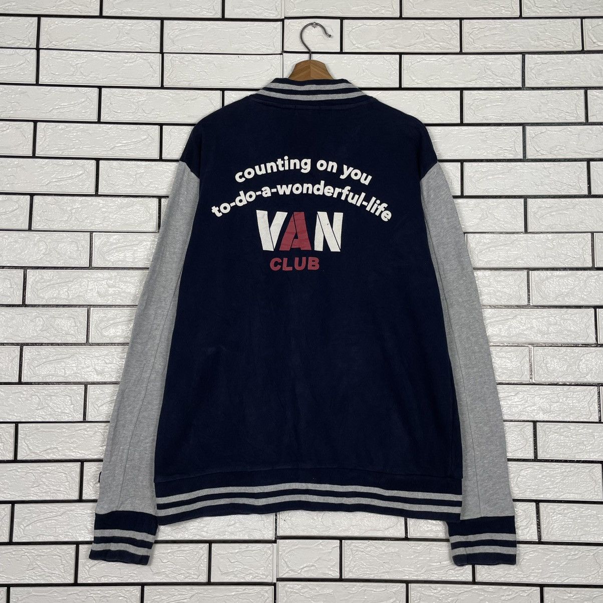 Japanese Brand Van Club Big Logo Varsity Sweater Jacket Size US L / EU 52-54 / 3 - 7 Thumbnail