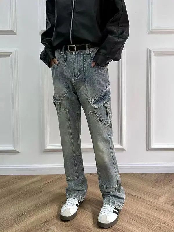 VIBE Vintage washed distressed diagonal pocket rare jeans Size US 30 / EU 46 - 1 Thumbnail