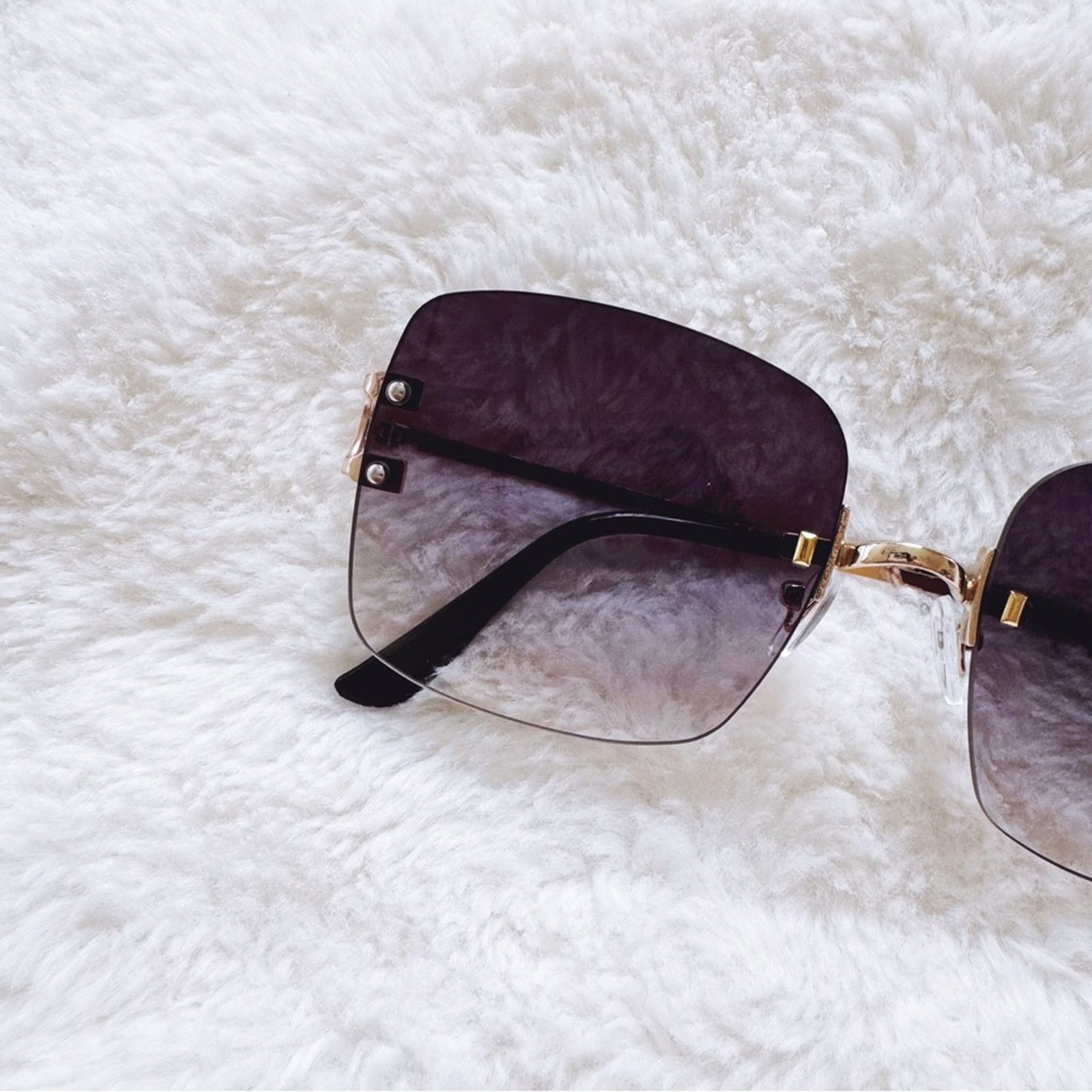 Other Laurel Clear Black Rimless Sleek Sunglasses Size ONE SIZE - 2 Thumbnail