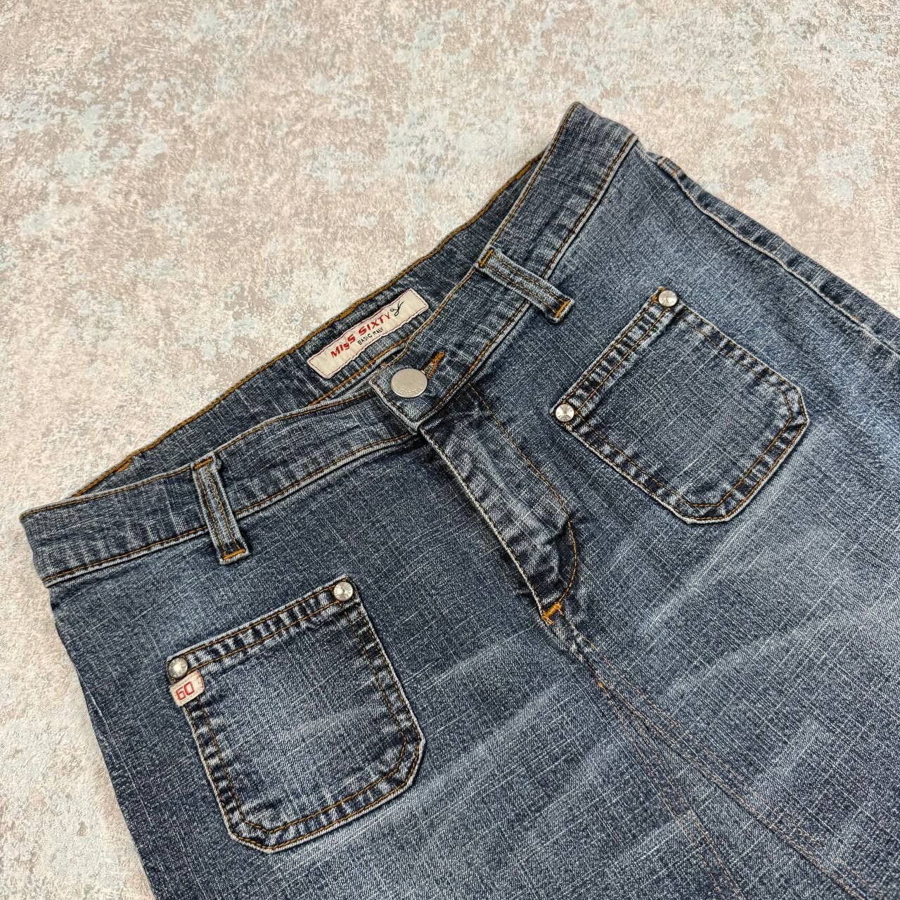 Miss Sixty Miss Sixty Vintage Blue Denim Skirt Y2K Size 29" - 4 Thumbnail