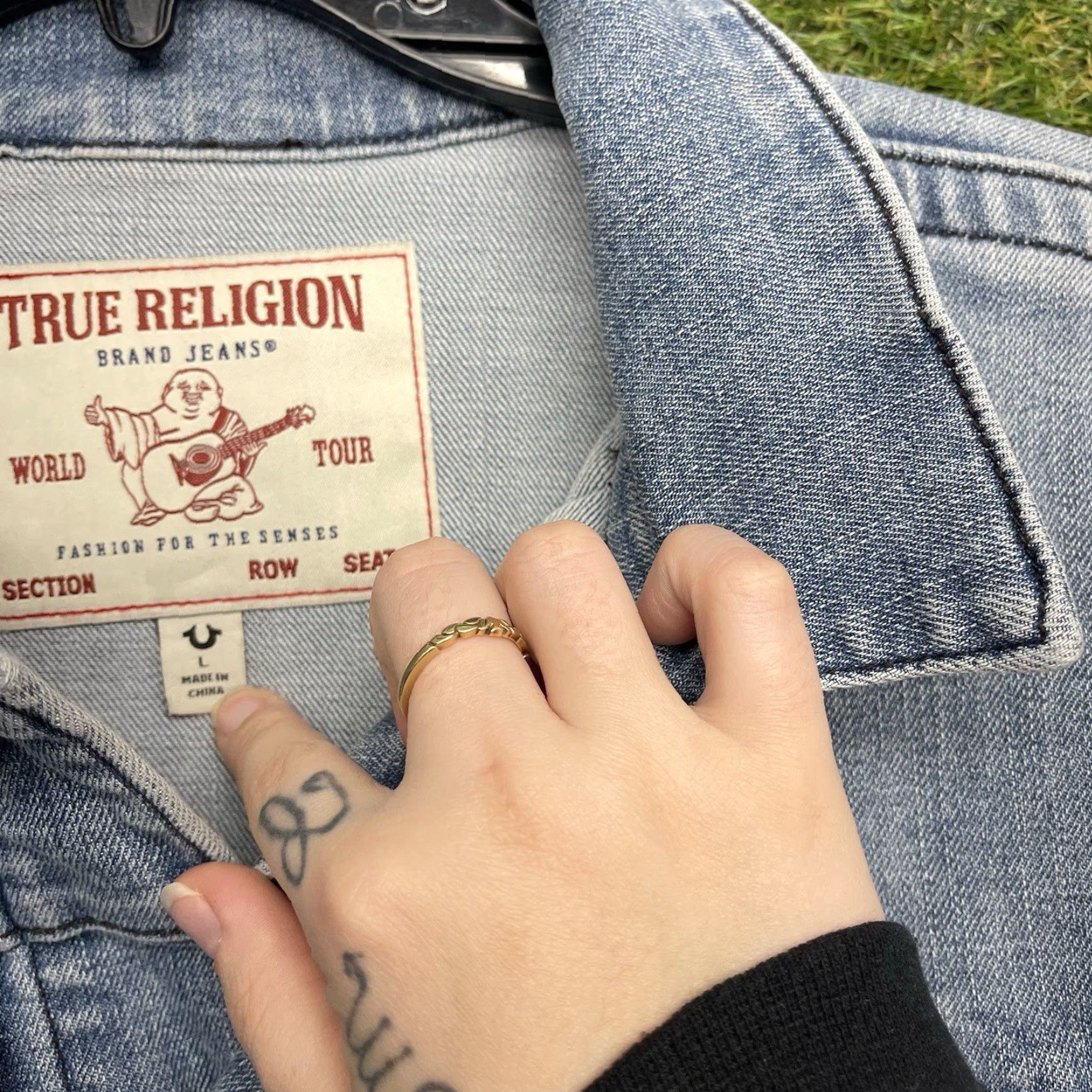True Religion True Religion Denim Jacket Mens Large Oversized Super T Coated Jean Button y2k Size US 33 - 7 Thumbnail