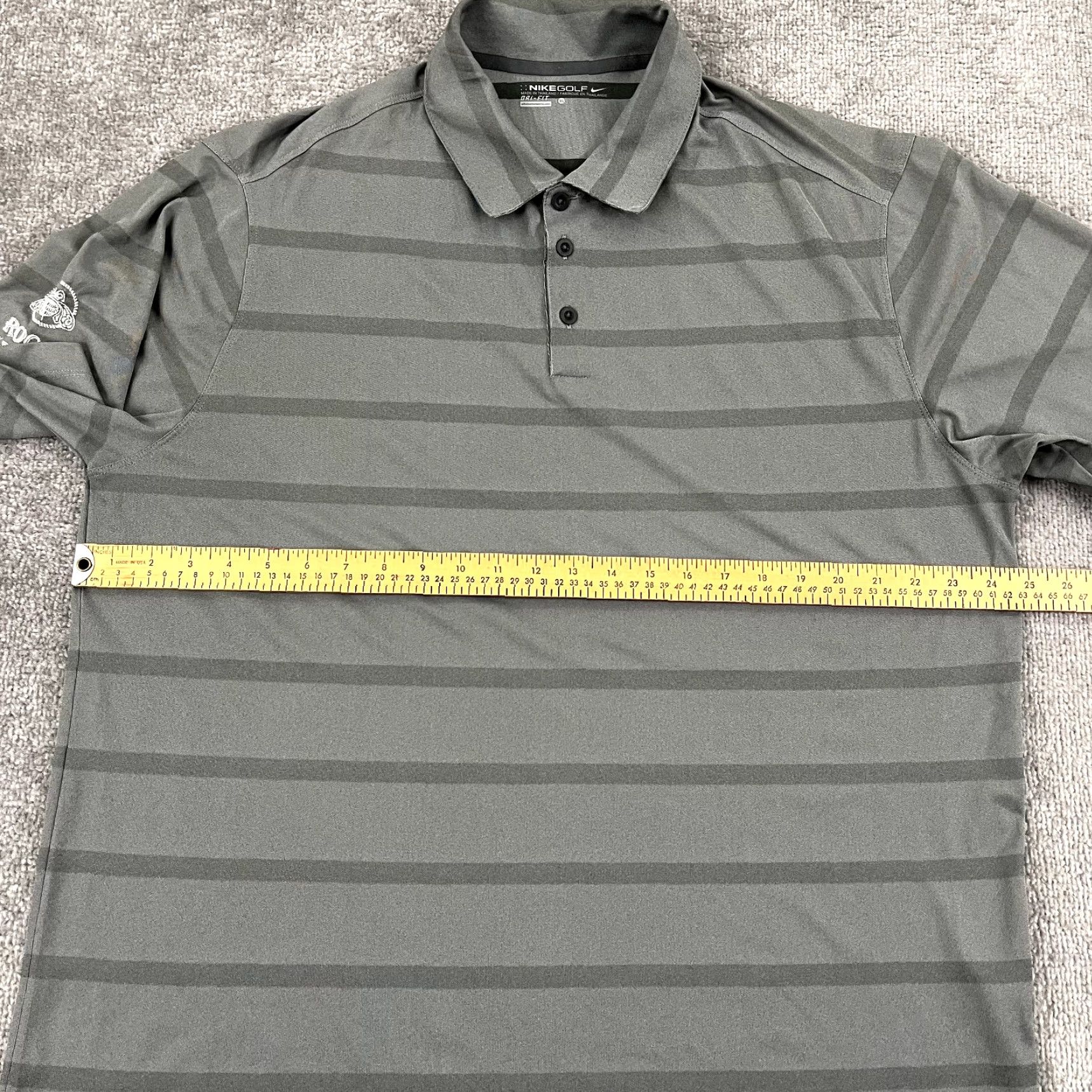 Nike NIKE Polo Shirt Men XL Gray Striped Polo Shirt Golf Tequila ROCA PATRON Dri-Fit Logo Size US XL / EU 56 / 4 - 6 Thumbnail