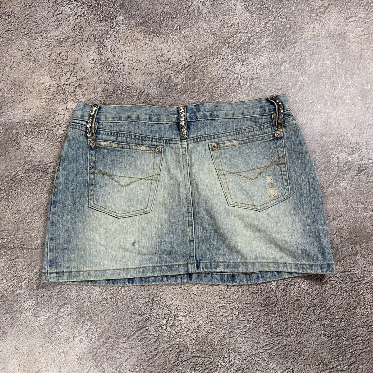 Vintage Y2K Vintage Distressed Mini Skirt Thrashed Streetwear 29 Size 29" - 5 Thumbnail
