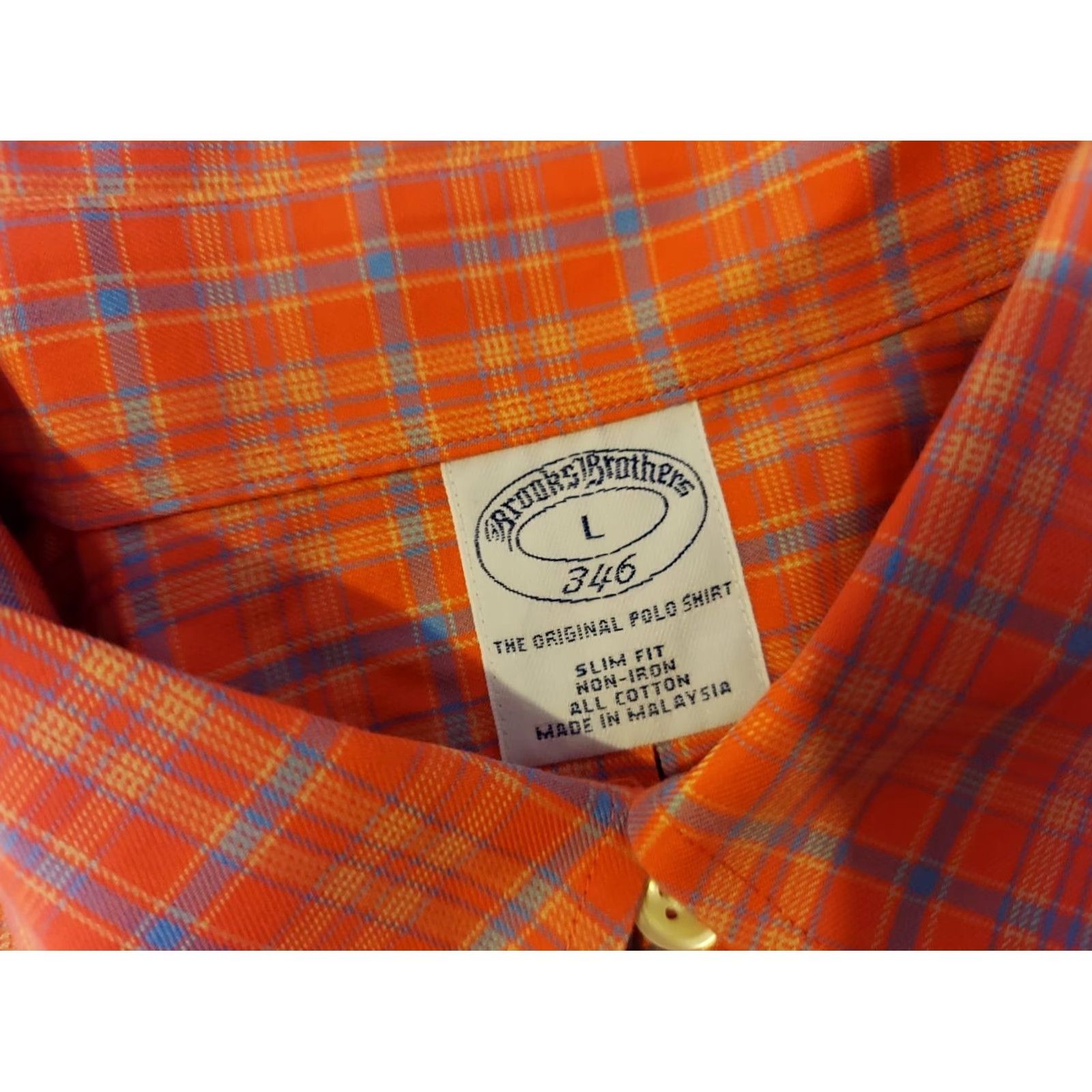 Brooks Brothers Brooks Brothers Dress Shirt L Large Orange Cotton Mens Button Regular Shirt Size 42R - 3 Thumbnail