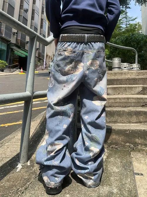 Jean Amamiya x Izumi Vintage Floral Wide-Leg Jeans Size US 32 / EU 48 - 3 Thumbnail