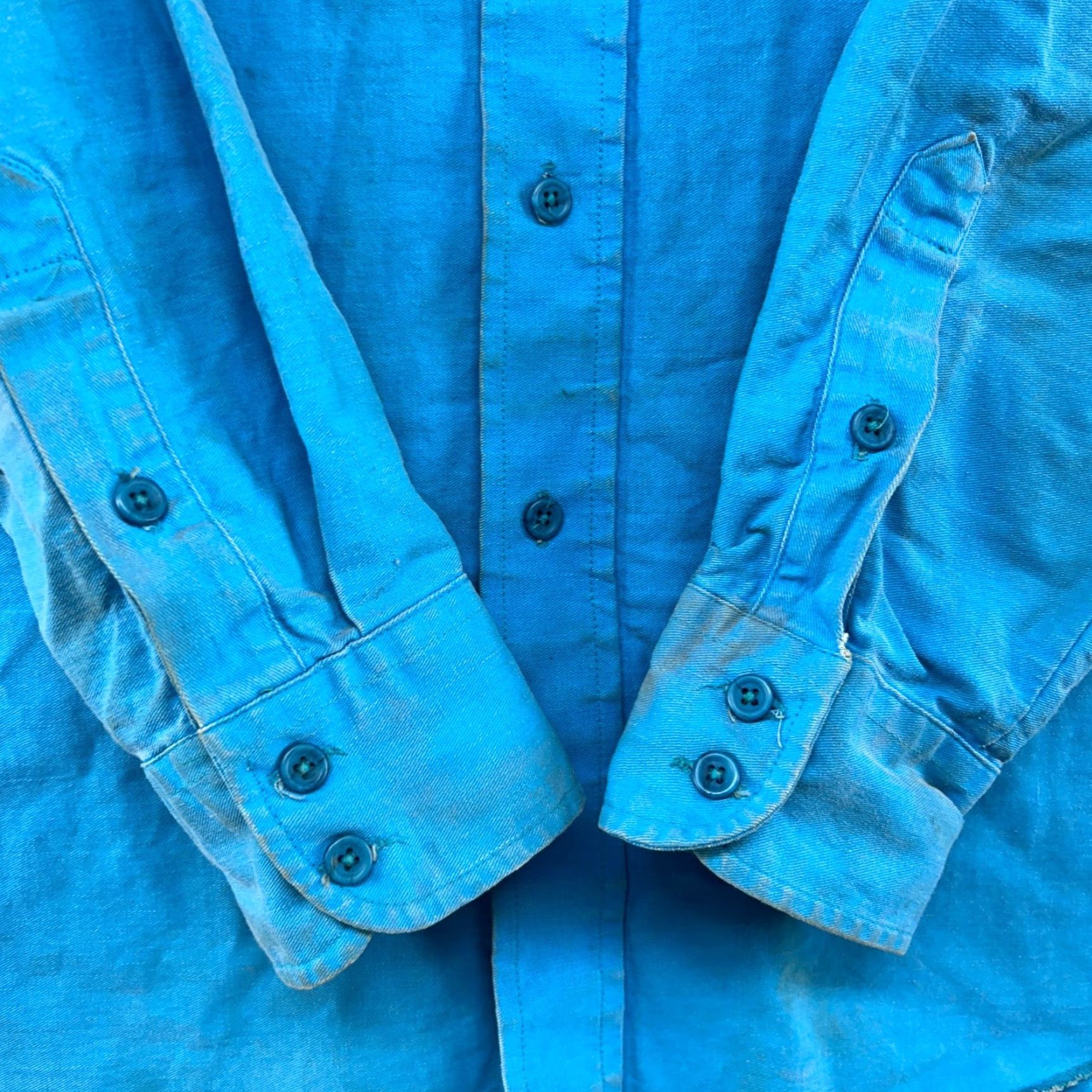Wrangler VINTAGE Wrangler Shirt Mens 16.5 35 Blue Canvas Brushpopper Aztec Western 90s Size US XL / EU 56 / 4 - 2 Thumbnail