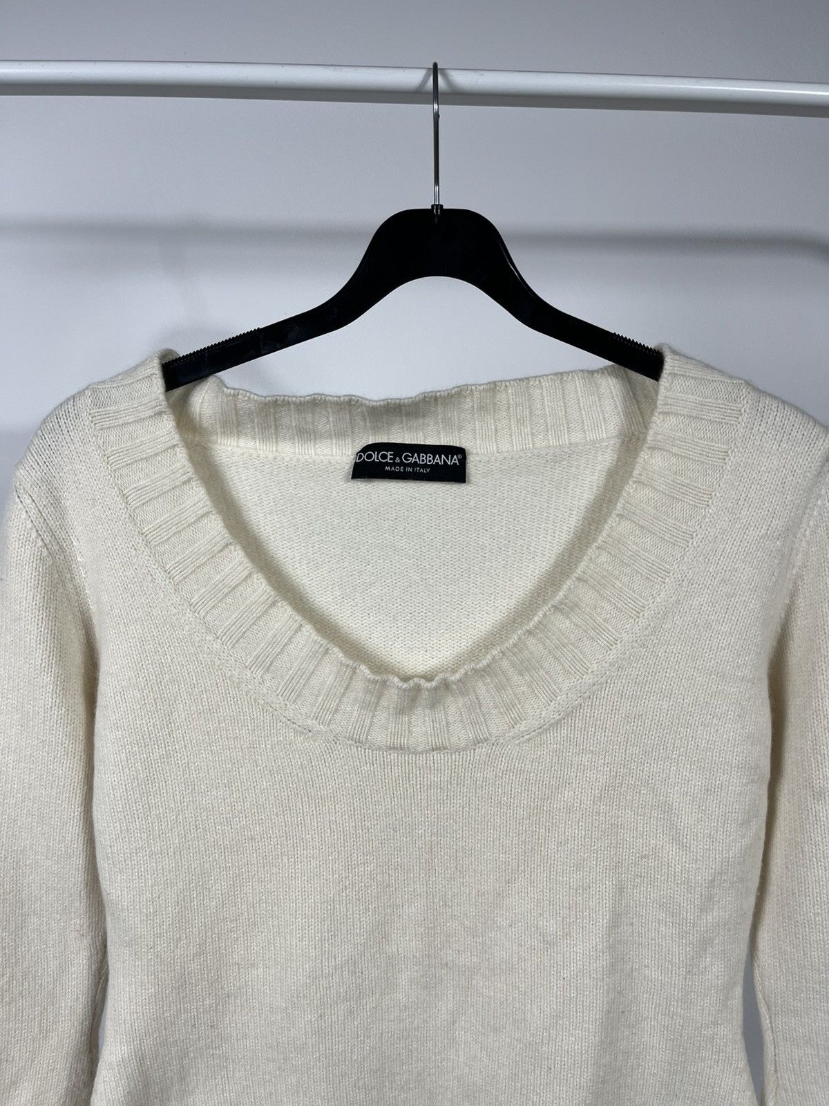 Dolce & Gabbana Dolce & Gabbana Wool Knit Cream Sweater Made in Italy 44 Size M / US 6-8 / IT 42-44 - 2 Thumbnail