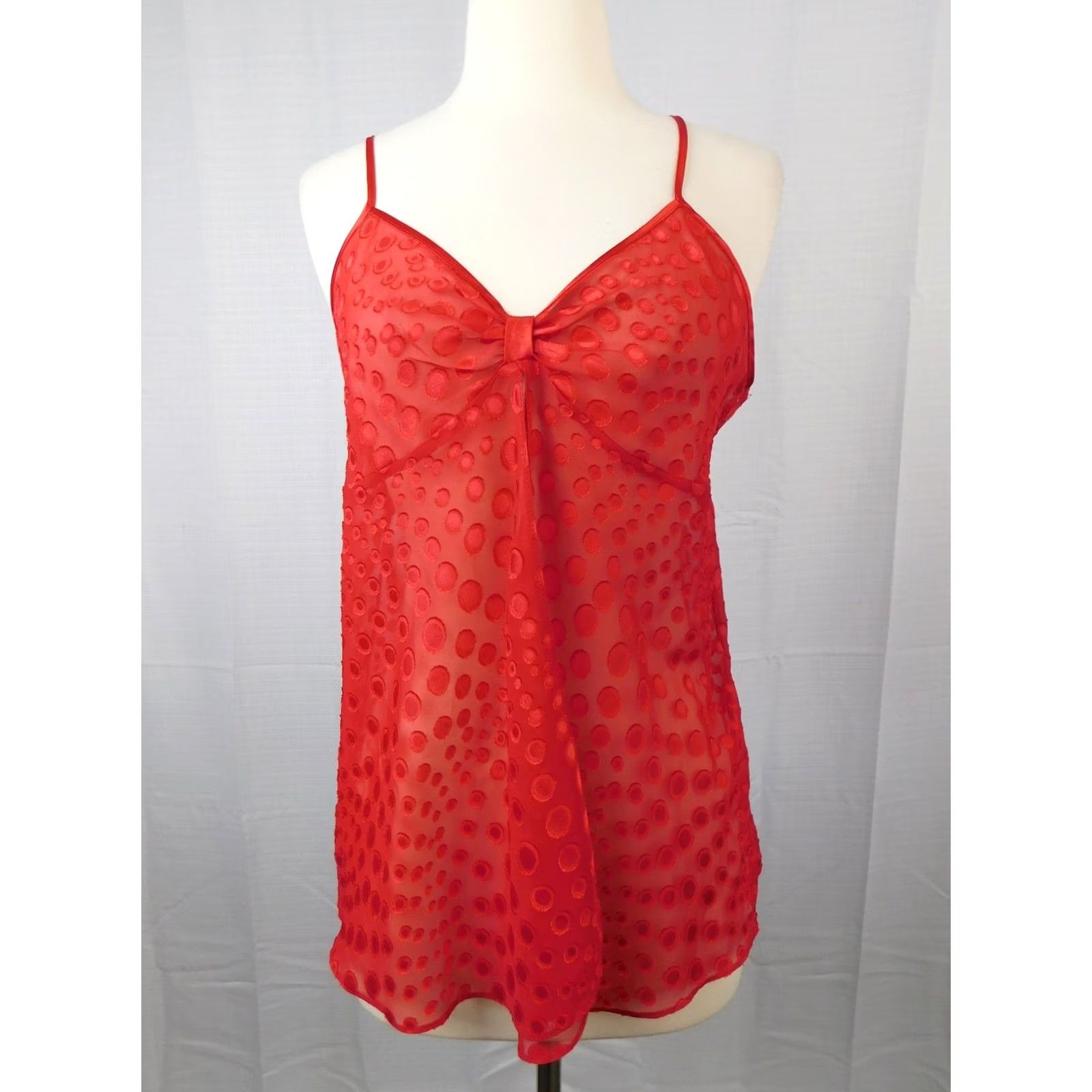 Vintage VINTAGE Cinema Etoile Cami Shirt Womens Small Red 90s Lace Spaghetti Strap V-Neck Sleeveless Size ONE SIZE - 2 Thumbnail