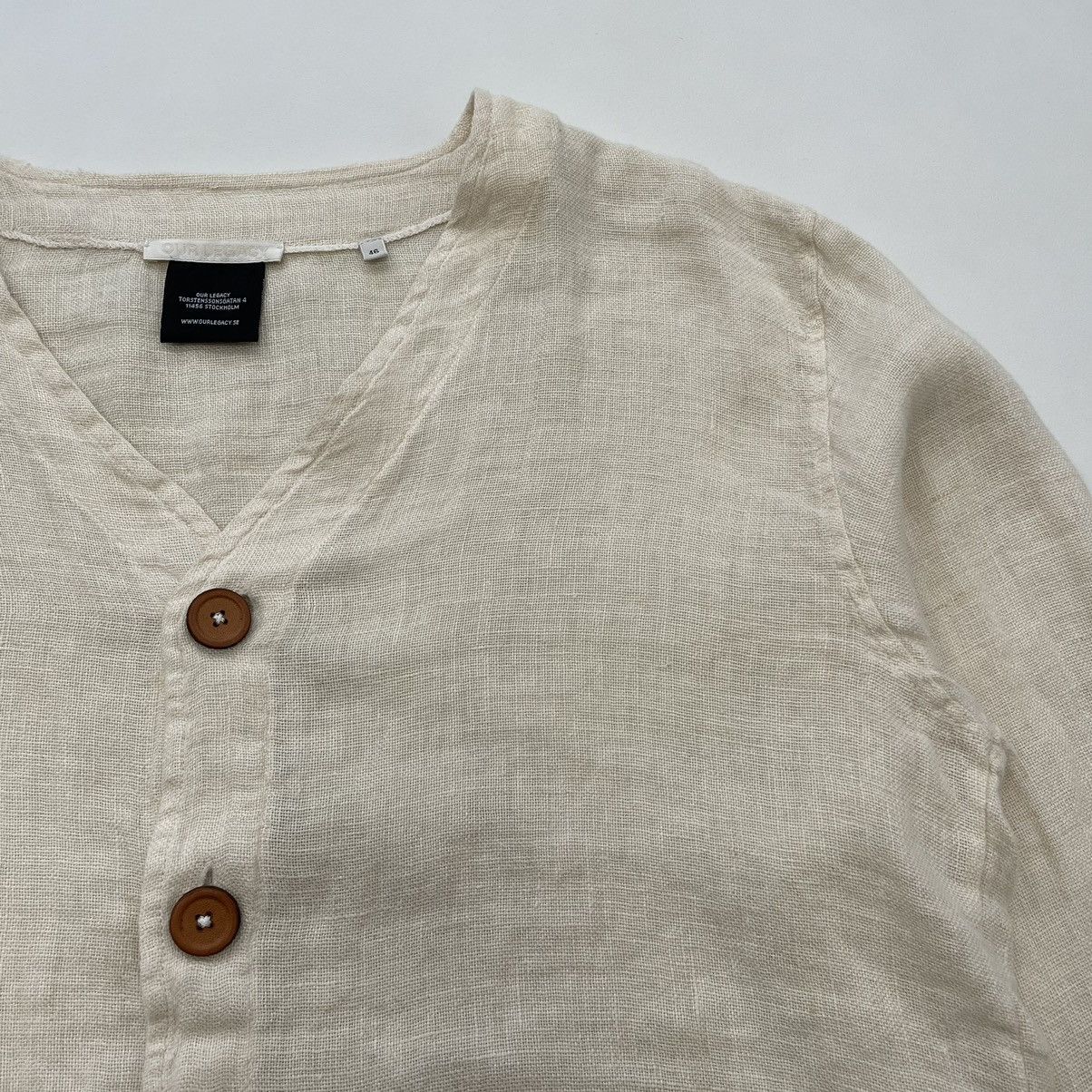 Our Legacy Raw White Rough Sack Linen Cardigan Size US M / EU 48-50 / 2 - 4 Thumbnail