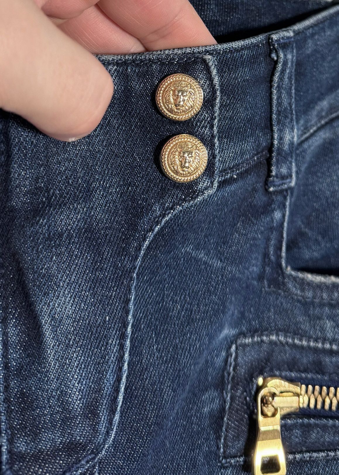 Balmain Balmain Washed Indigo Blue Biker Skinny Jeans Size 27" / US 4 / IT 40 - 3 Thumbnail