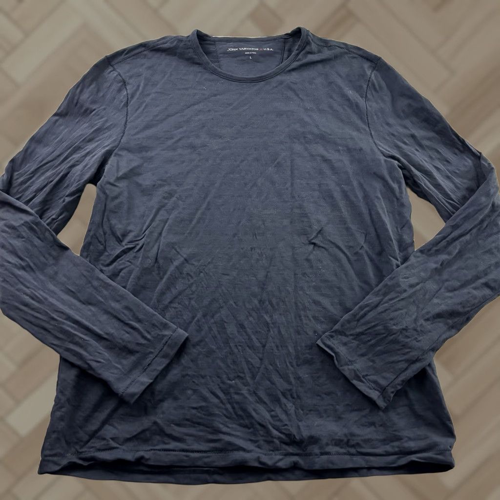 John Varvatos John Varvatos Long Sleeve T-Shirt Mens Large Blue Size US L / EU 52-54 / 3 - 1 Thumbnail