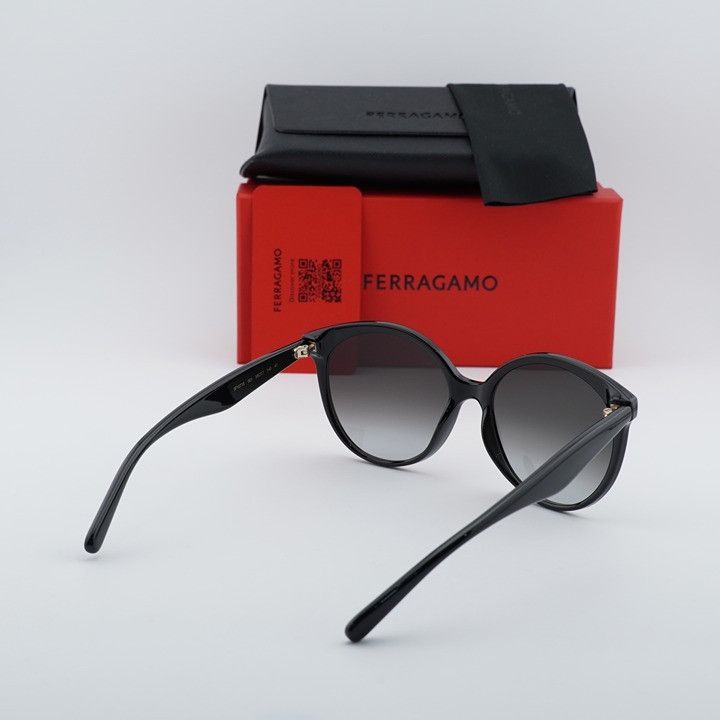 Salvatore Ferragamo Salvatore Ferragamo SF1071S 001 Sunglasses Black Round Frame Size ONE SIZE - 9 Thumbnail