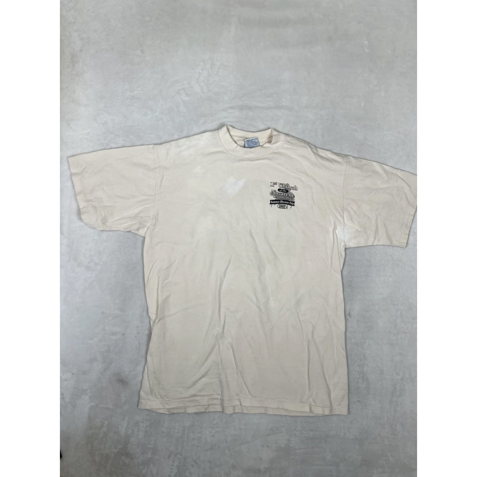Vintage VINTAGE AllSport T-Shirt Western Rodeo Round-Up Mens XL Beige 90s Christian T-Shirt Crew Neck Graphic Print Size US XL / EU 56 / 4 - 2 Thumbnail