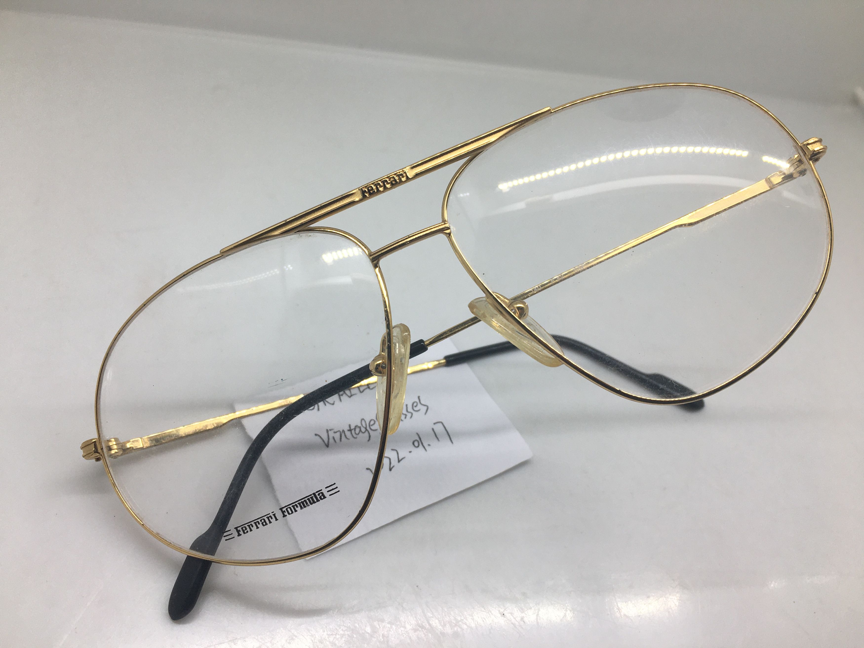 Ferrari Vintage Ferrari F42 Gold Eyeglasses Frame Italy NOS Size ONE SIZE - 2 Thumbnail