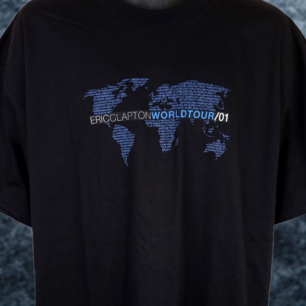 Vintage VINTAGE Eric Clapton T Shirt Mens XL Black Crew Winterland World Tour 2001 Concert 90s Blues Music Shirt Size US XL / EU 56 / 4 - 1 Thumbnail