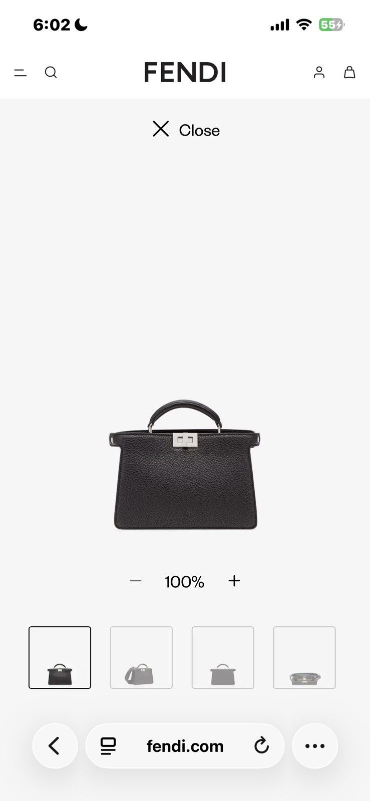 Fendi Peekaboo ISeeU X-Cross Black leather bag Size ONE SIZE - 1 Thumbnail
