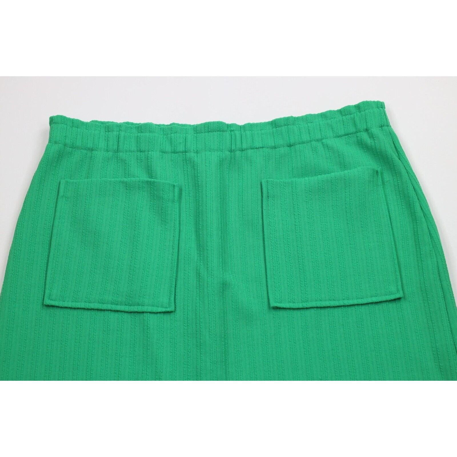 Vintage Vintage 70s Streetwear Textured Ribbed Knit Pocket Skirt Size 34" / US 12 / IT 48 - 2 Thumbnail