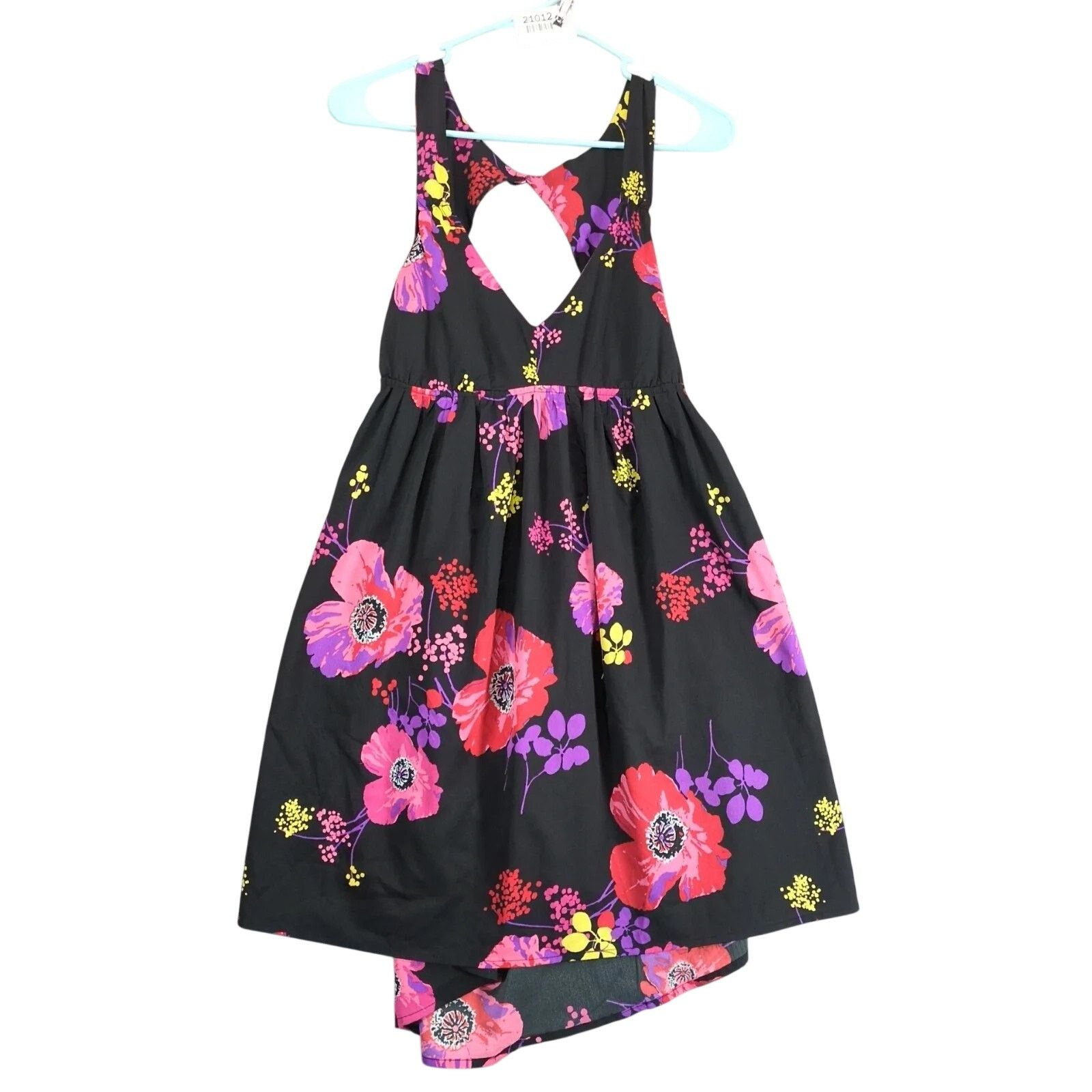 Other Roxy Love Seeker Black Floral Tank Babydoll HiLow Mini Dress Size L / US 10 / IT 46 - 1 Thumbnail