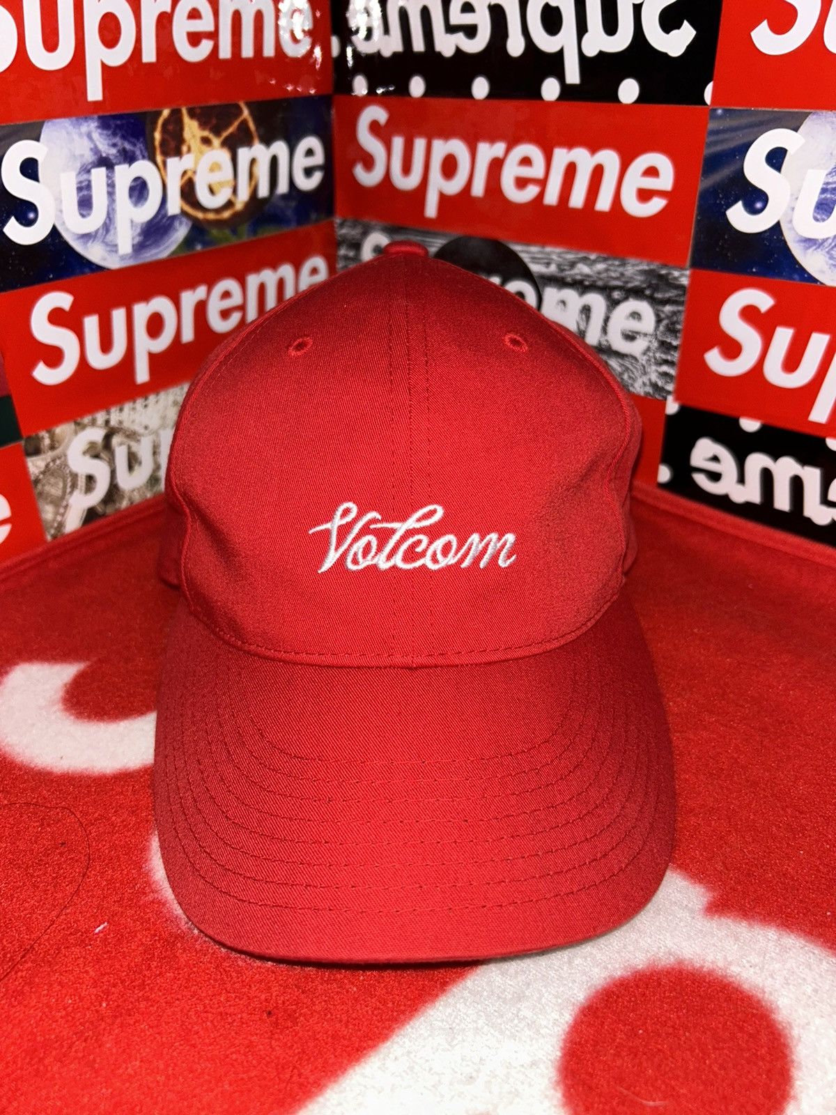 Volcom Volcom Red Surf Adjustable Hat Cap Size ONE SIZE - 1 Thumbnail