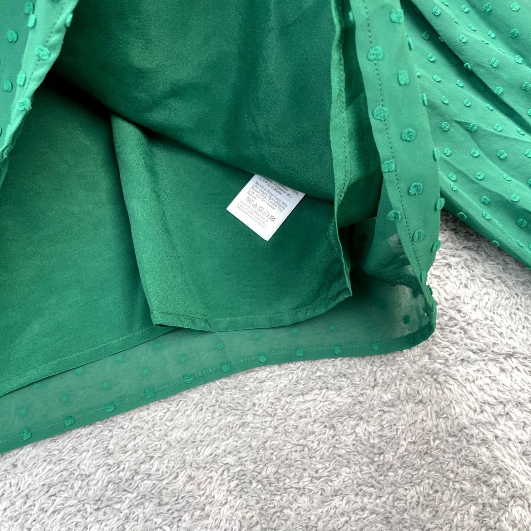 J.Crew VINTAGE J.CREW Blouse Shirt Womens Large Green V-Neck Puff Sleeve Lined Pattern: Solid Blouse Shirt Size L / US 10 / IT 46 - 7 Thumbnail