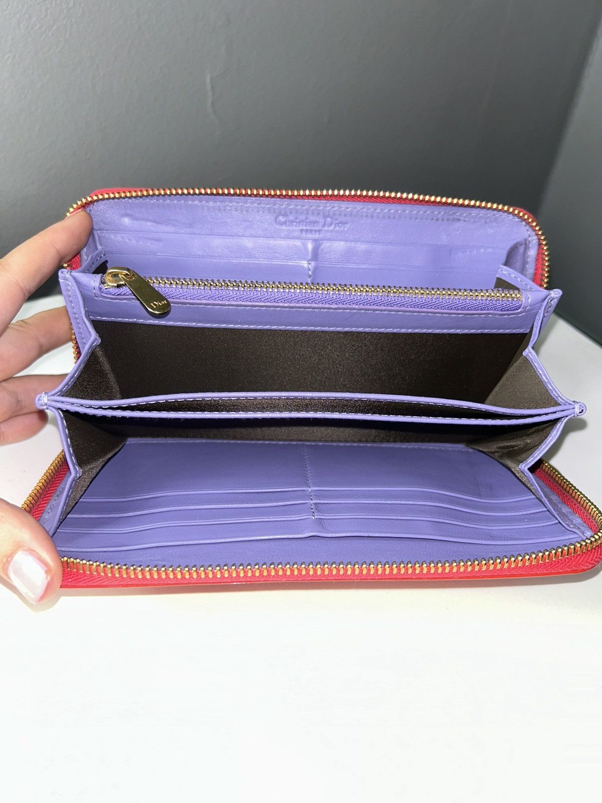 Dior Christian Dior Diorissimo Red Patent Leather Zippy Wallet Size ONE SIZE - 5 Thumbnail