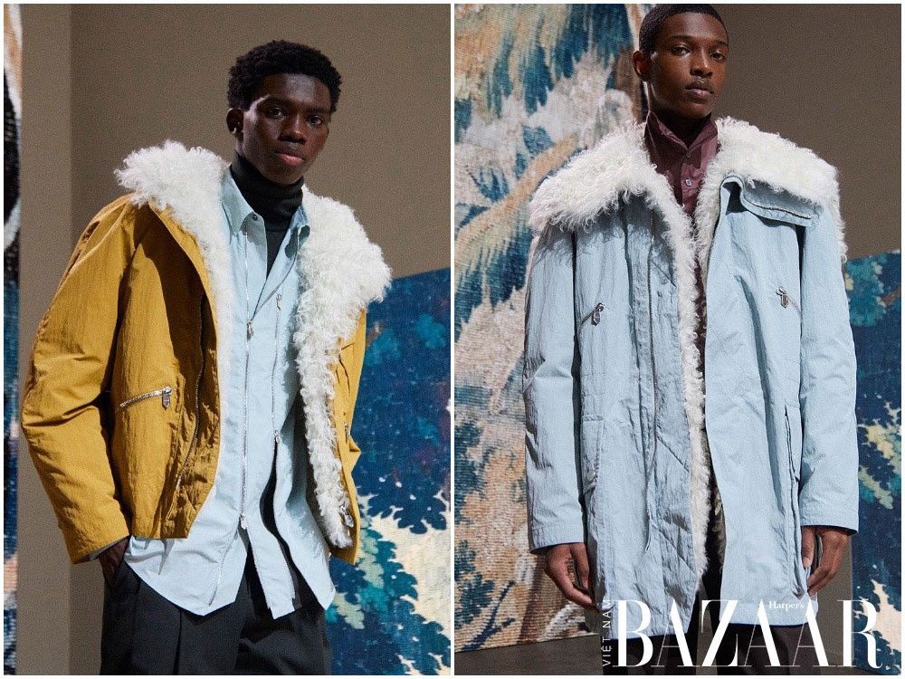 Hermes $20,000 Mens FW22 Blue Lamb Fur Lined Runway Jacket Size US S / EU 44-46 / 1 - 1 Thumbnail
