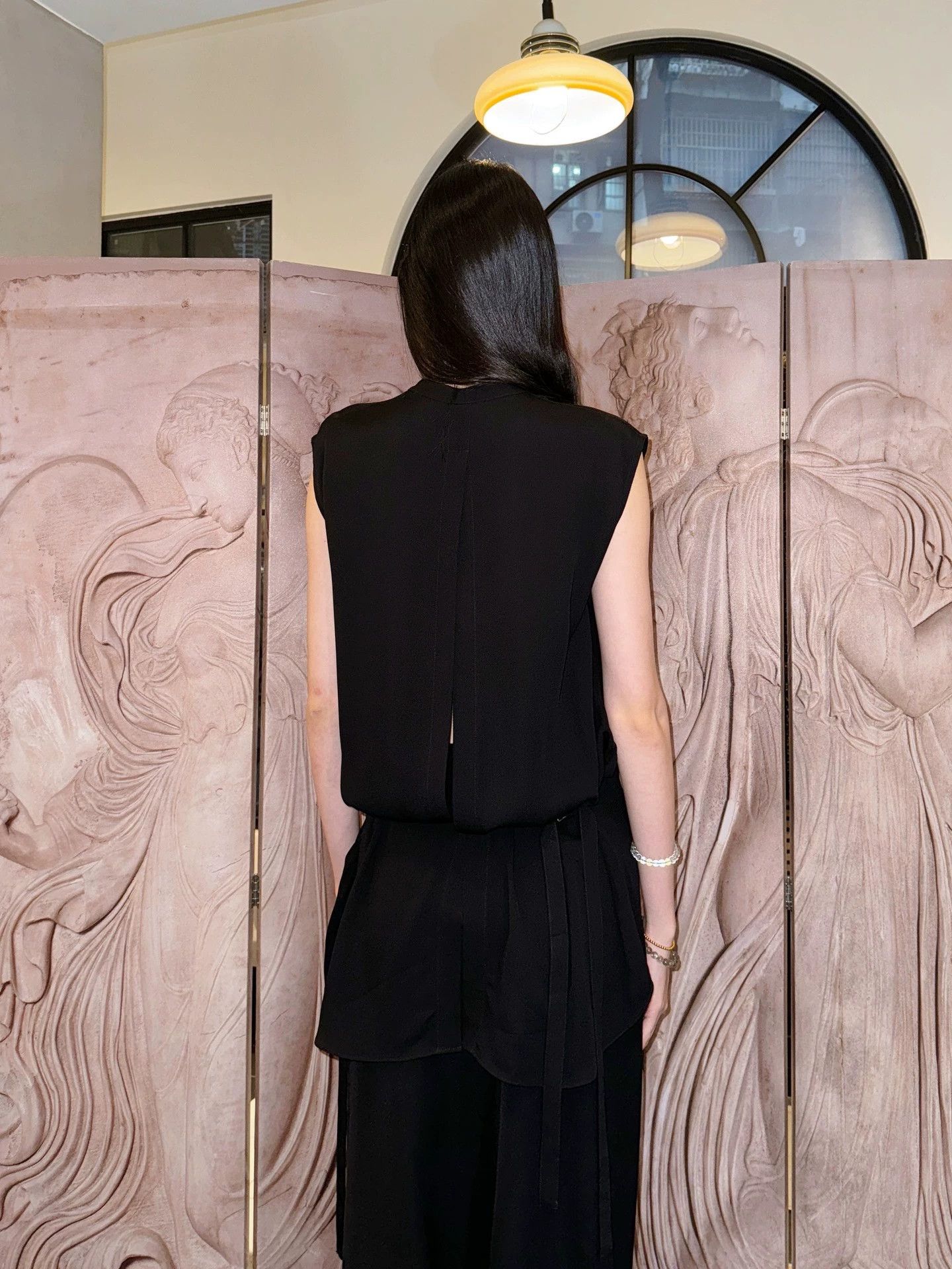 Helmut Lang Helmut Lang Black Vintage Shirt Long Back Slit Waist Tie S Size S / US 4 / IT 40 - 8 Thumbnail