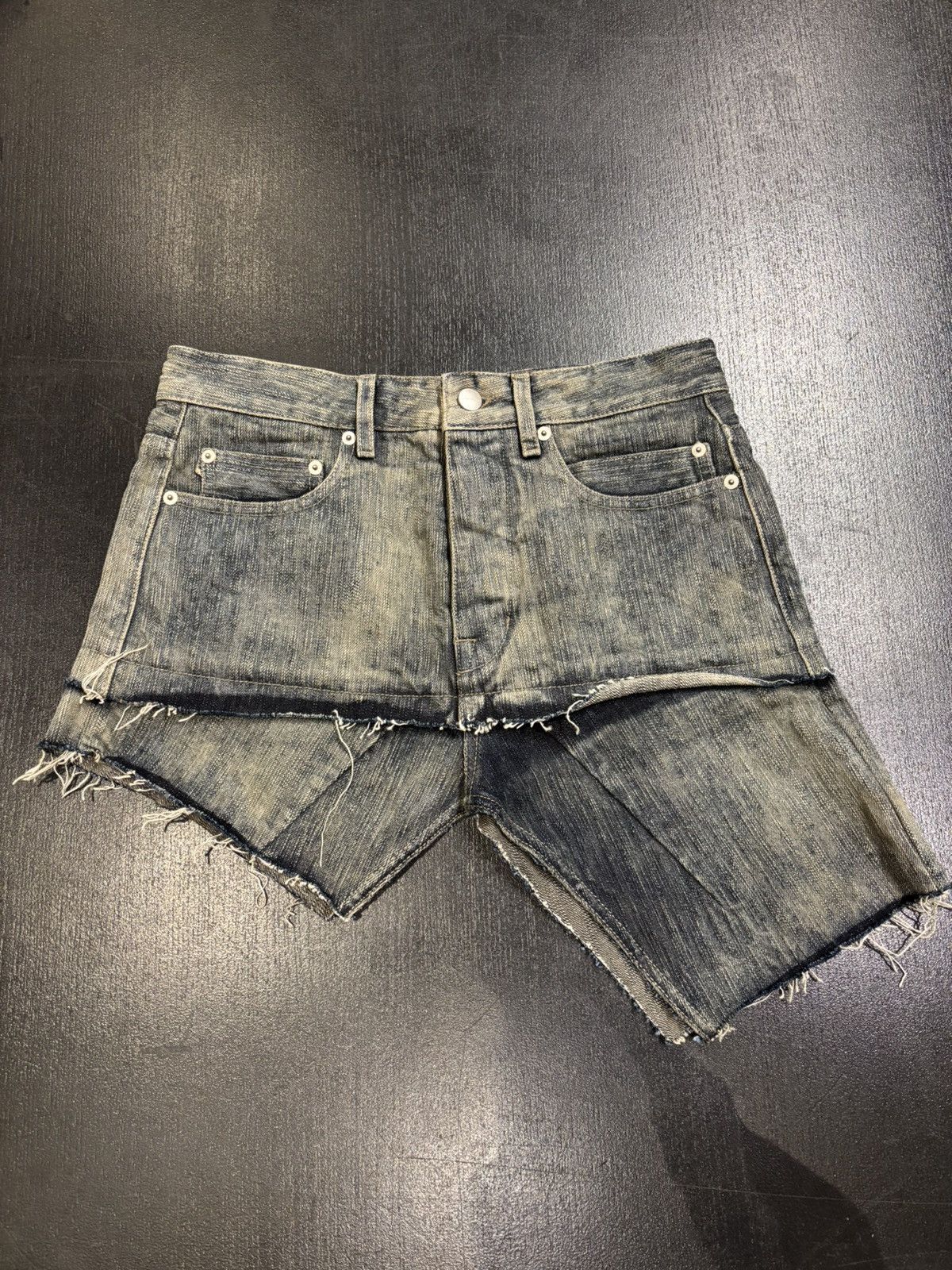 Rick Owens Rick Owens Babel Asymmetric Denim SisySkirt Size 26" / US 2 / IT 38 - 1 Thumbnail