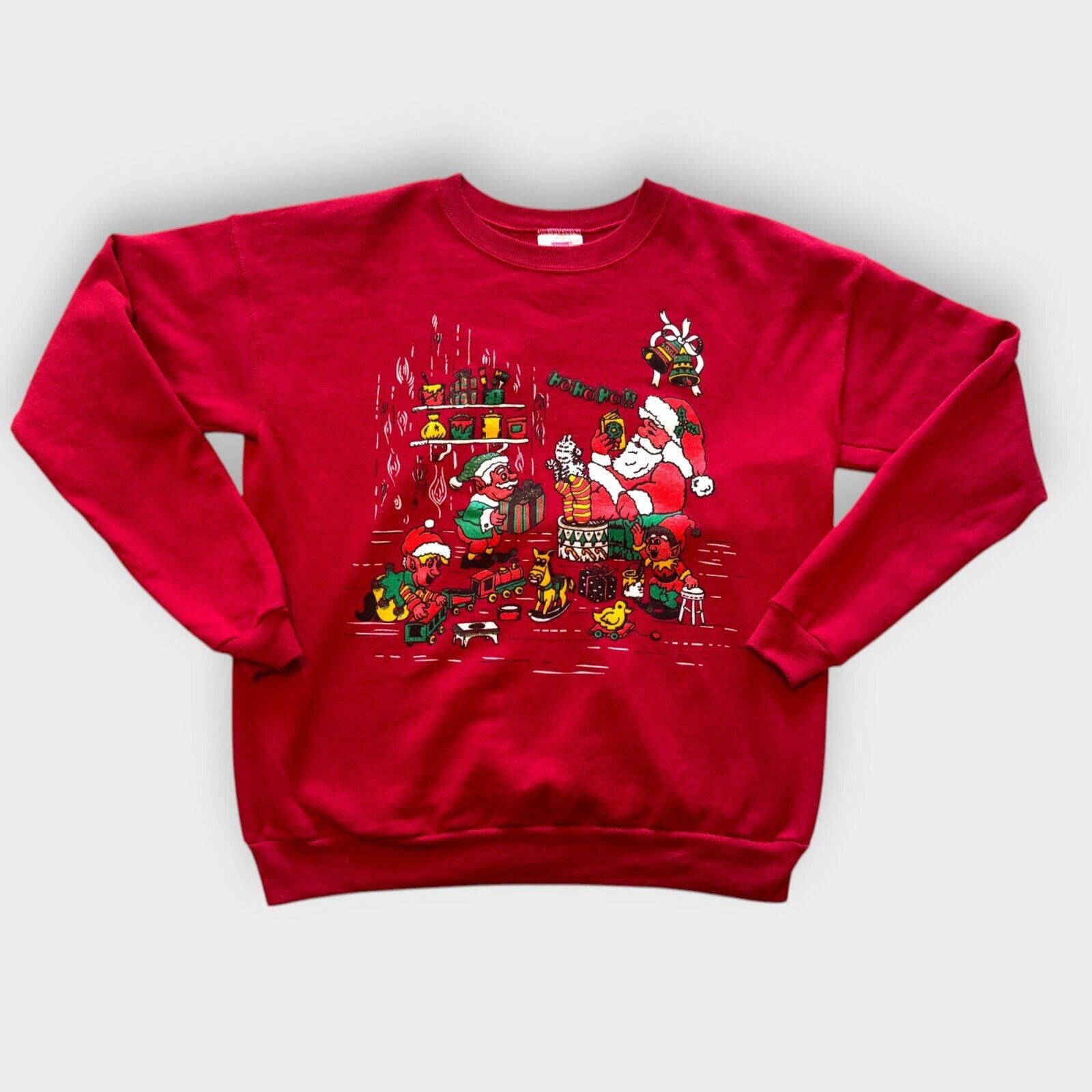 Hanes Vintage 90s Pullover Christmas Sweatshirt Hanes Santa Size M / US 6-8 / IT 42-44 - 3 Thumbnail