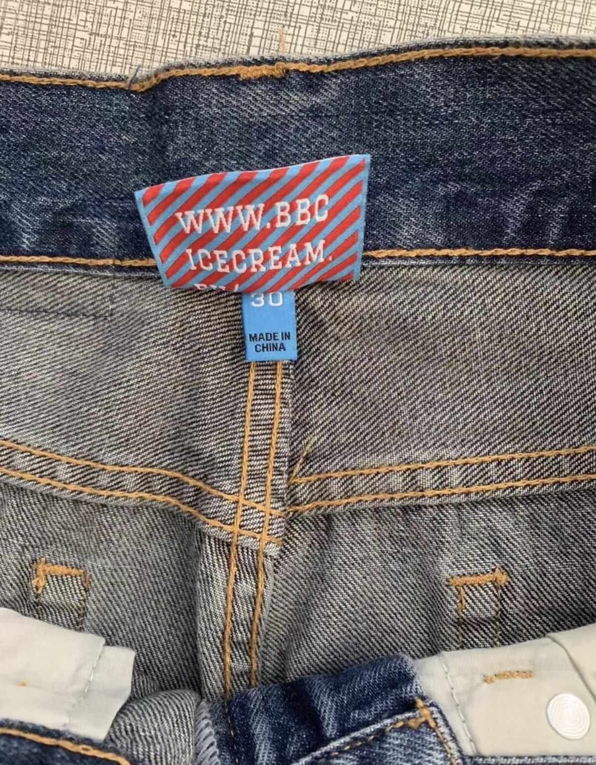 Billionaire Boys Club BBC ICECREAM Python Print Leather Patch Flying Dog Jeans Size US 34 / EU 50 - 6 Thumbnail