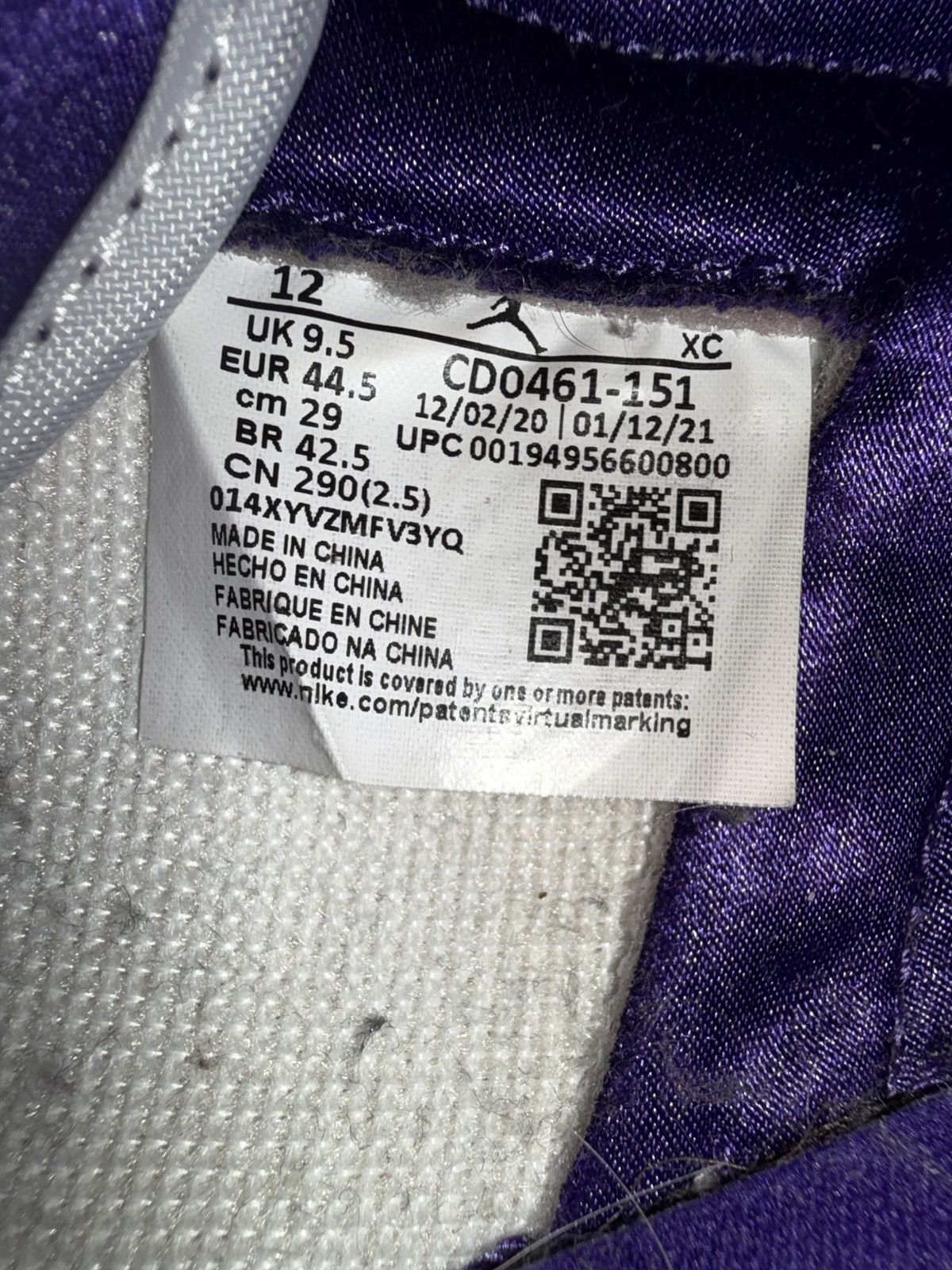 Jordan Brand × Nike Jordan 1 High Court Purple Size US 10.5 / EU 43-44 - 6 Thumbnail
