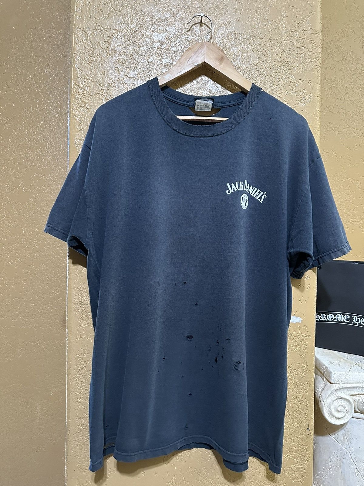 4GSELLER 📌 THRASHED Vintage Jack Daniels Tee XL Faded Size US XL / EU 56 / 4 - 2 Thumbnail