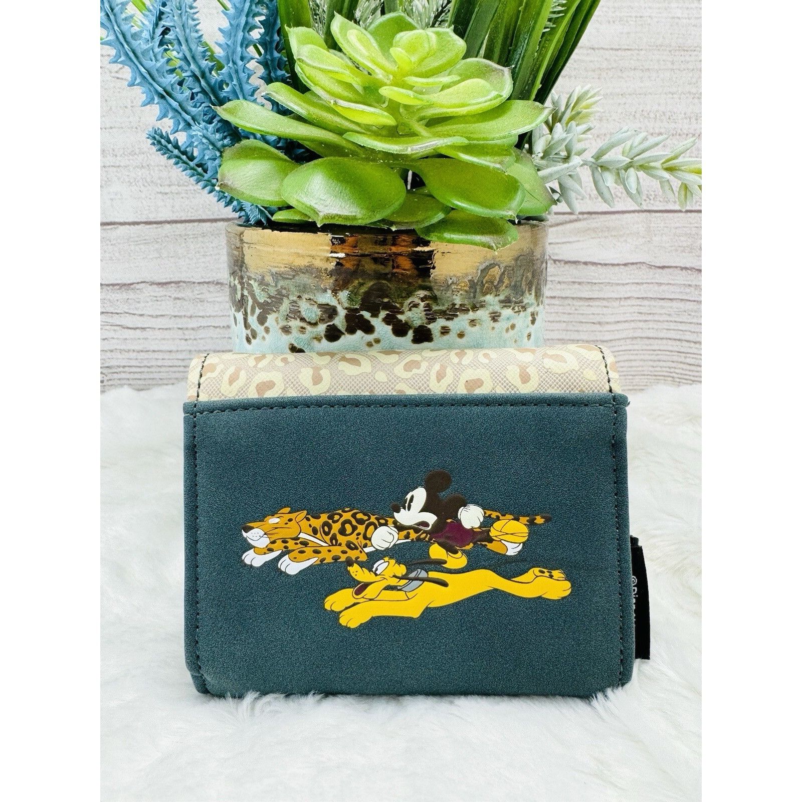 Disney Loungefly Disney Mickey Mouse Leopard Suede Small Wallet Box Size ONE SIZE - 2 Thumbnail