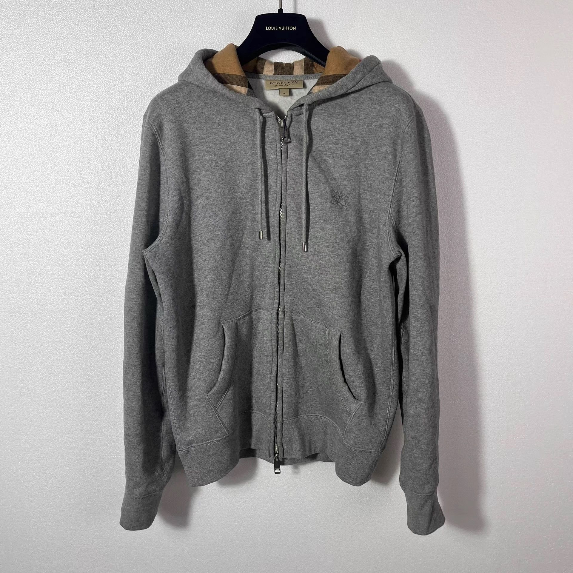 Burberry Burberry Grey Classic Super Runaway Zip-Up Hoodie Sz