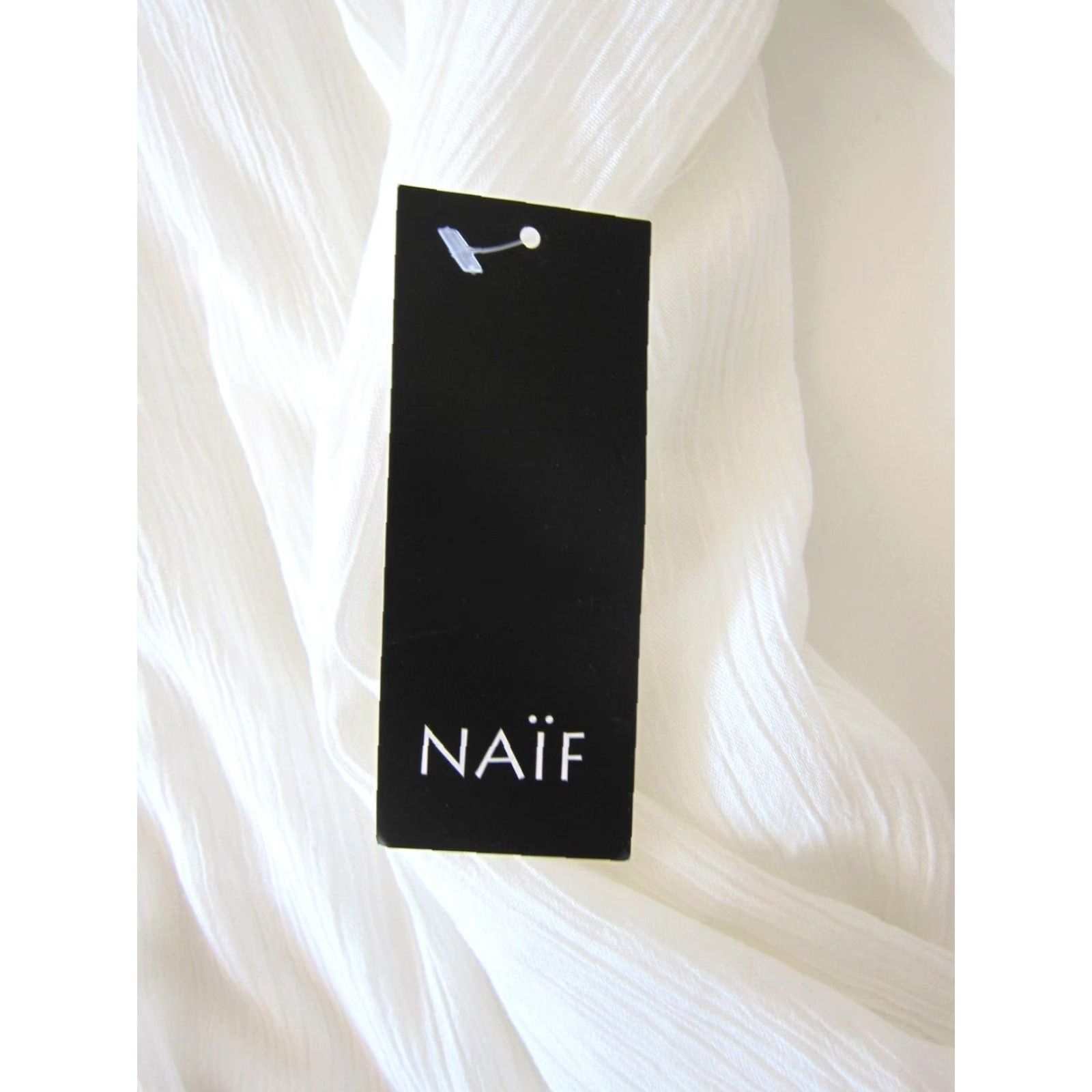 Vintage NWT NAIF 100% Rayon White Scoop Neck Short Sleeve Shift Tunic Dress Large Size 36" / US 14 / IT 50 - 5 Thumbnail