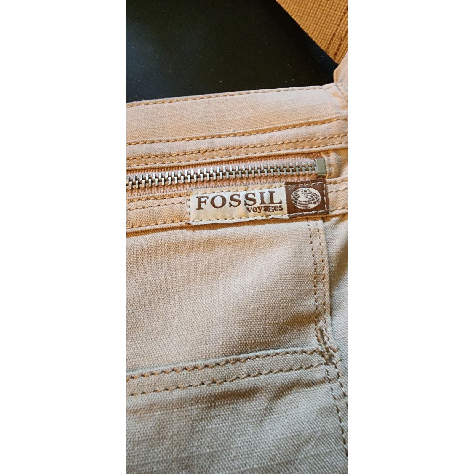 Fossil Fossil Unisex canvas leather messenger bag. Size ONE SIZE - 6 Thumbnail
