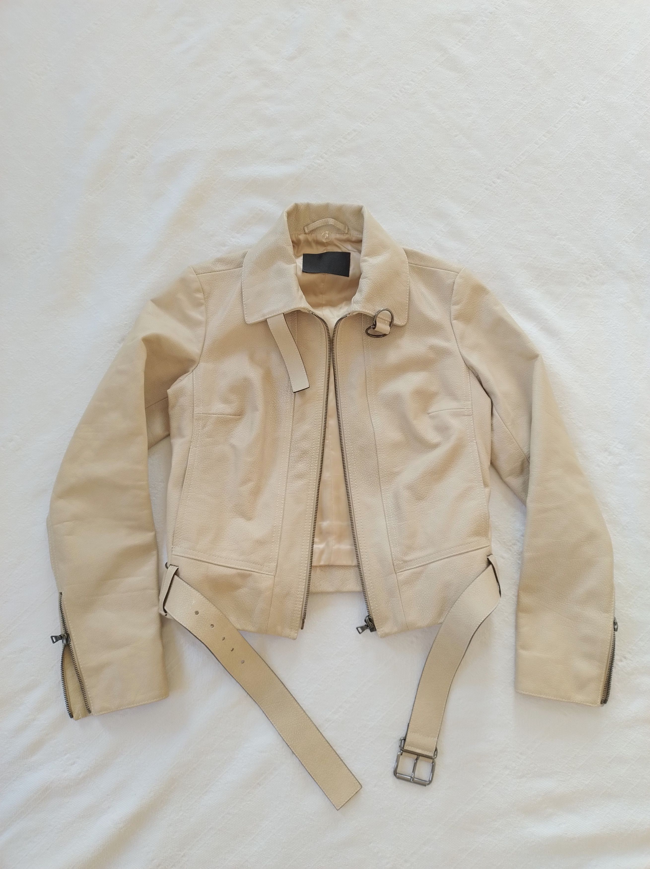 Prada Prada Biker Leather Jacket Shearling collar Belt S archive Size S / US 4 / IT 40 - 4 Thumbnail