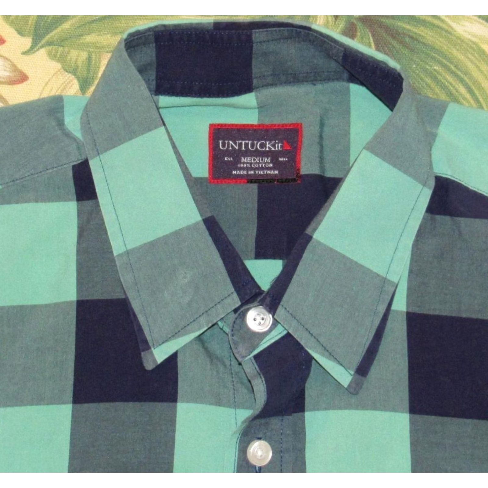 UNTUCKit UNTUCKIT Blue Green Long Sleeve Button Down Shirt Medium M Mens Shirt Size US M / EU 48-50 / 2 - 2 Thumbnail