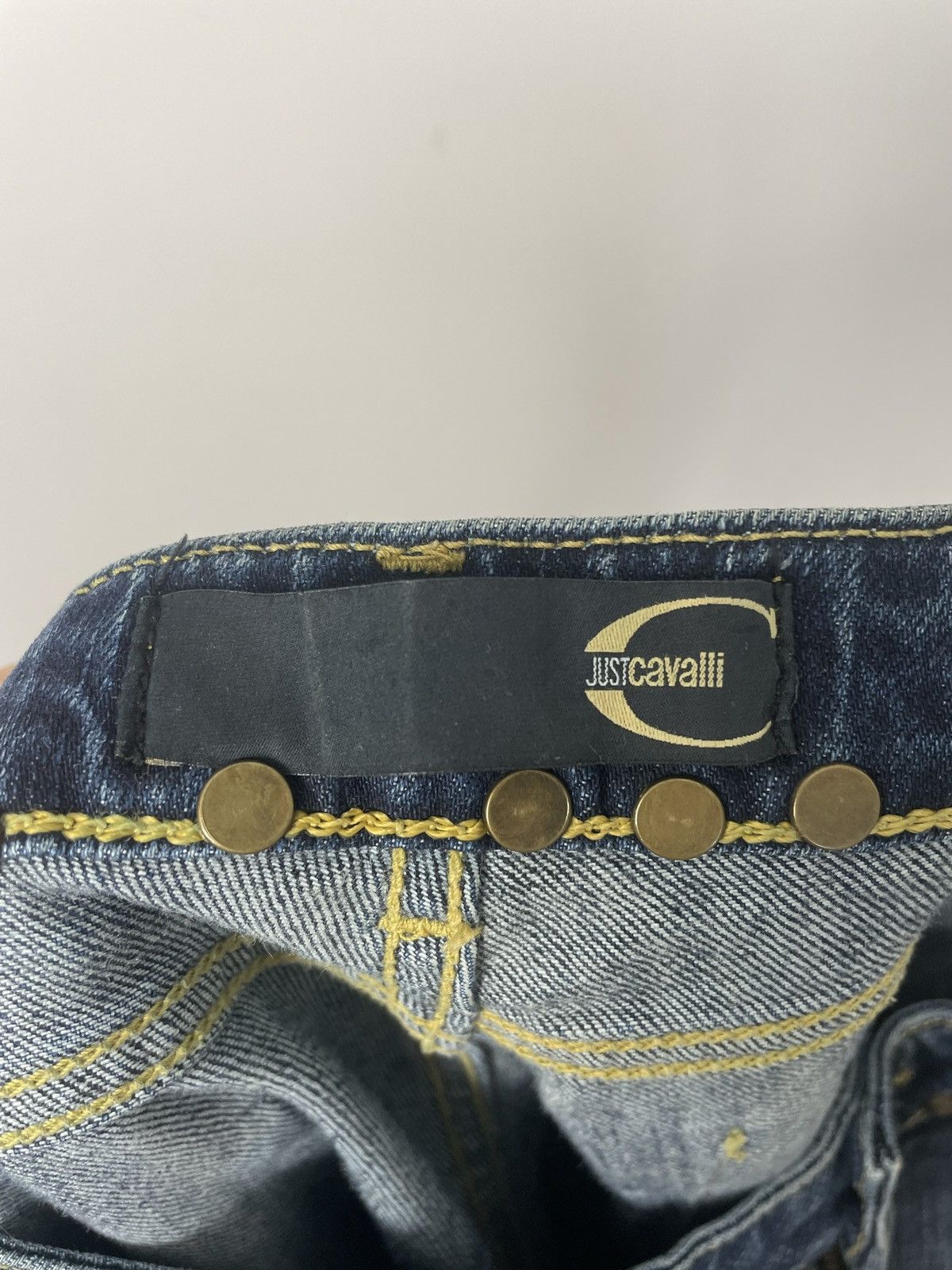 Roberto Cavalli 🔵flared fit denim jeans just cavalli vintage y2k avant garde Size 29" - 4 Thumbnail