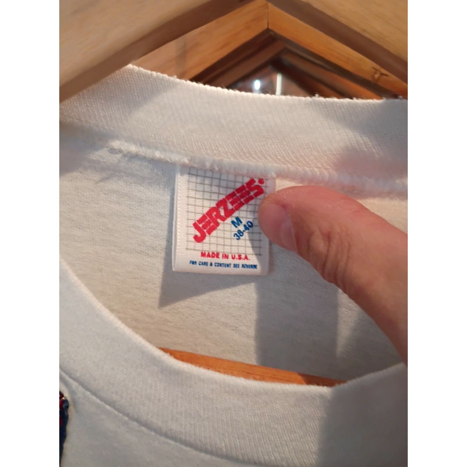 Jerzees VINTAGE Jerzees T-Shirt USABedazzled Flag Tee Ladies White M Shirt Womens Size M / US 6-8 / IT 42-44 - 3 Thumbnail