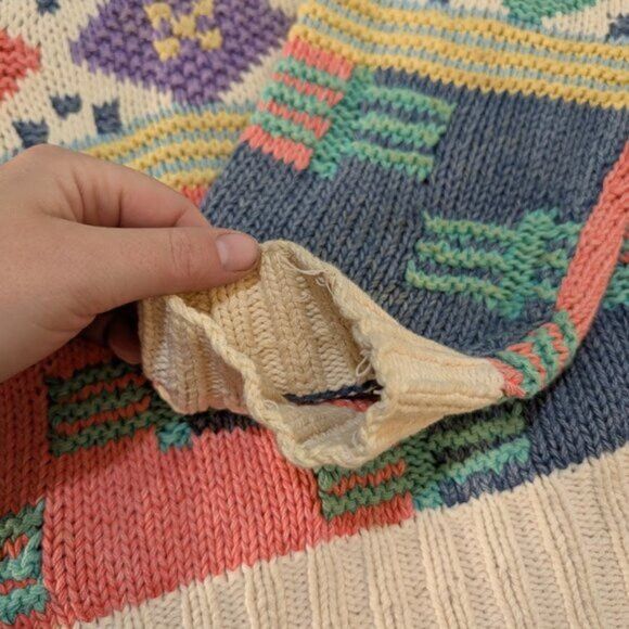 Britches × Vintage Britches Hand Knit Chunky Pastel Crewneck Sweater Size Large Size L / US 10 / IT 46 - 2 Thumbnail